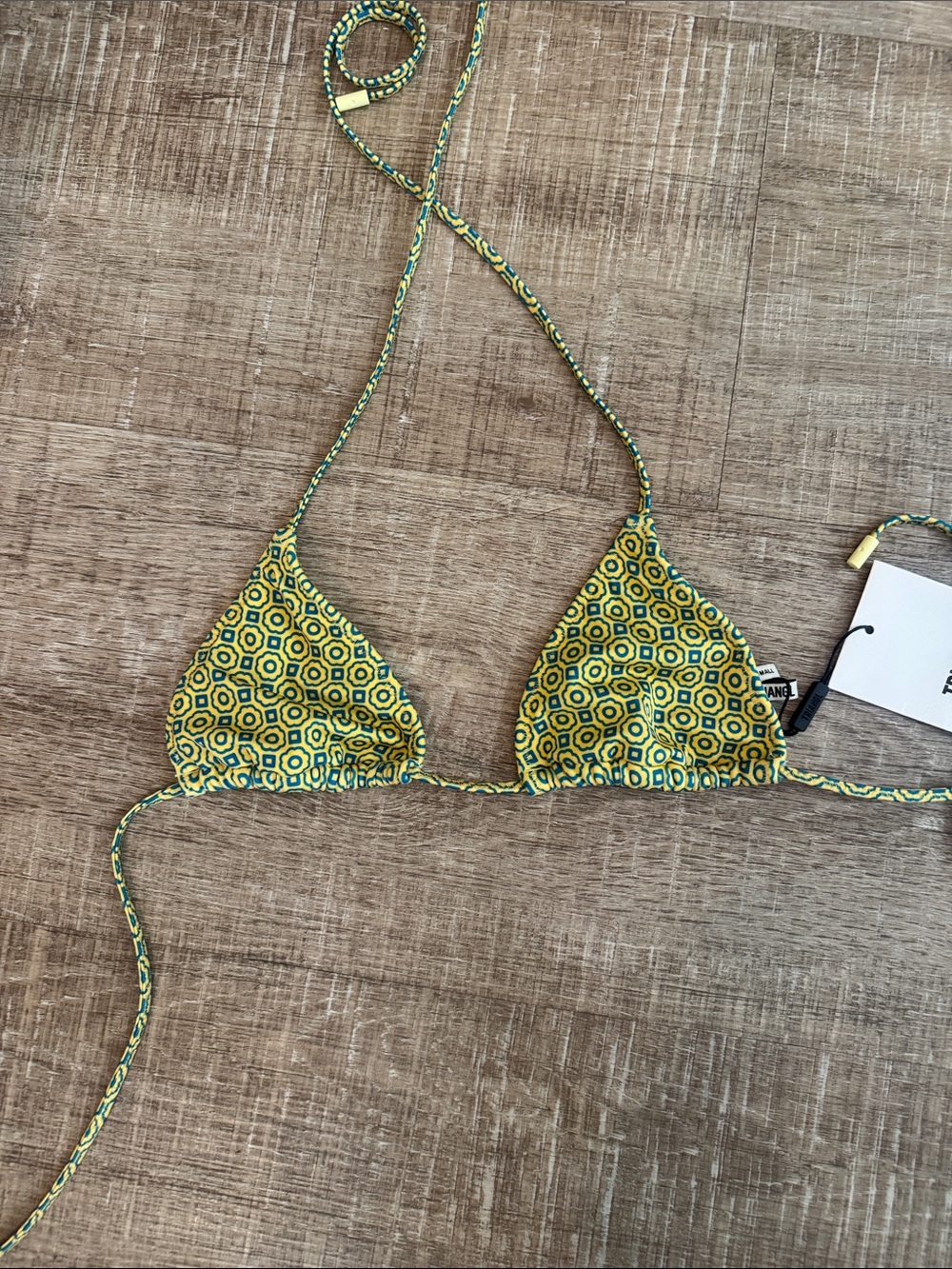 TRIANGL Yellow Geometric String Bikini Set
